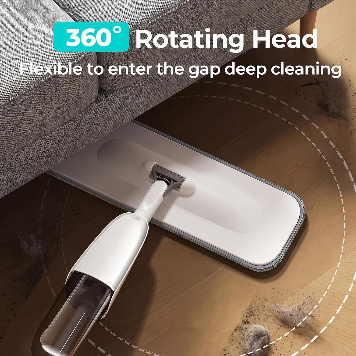 Spray Mop, Wet Dry Hardwood Floor Cleaning Mop with Washable Reusable Pad, with 500ML Sprayer for Tile, Wood, Laminate, Vinyl & Marble Floor Cleaning