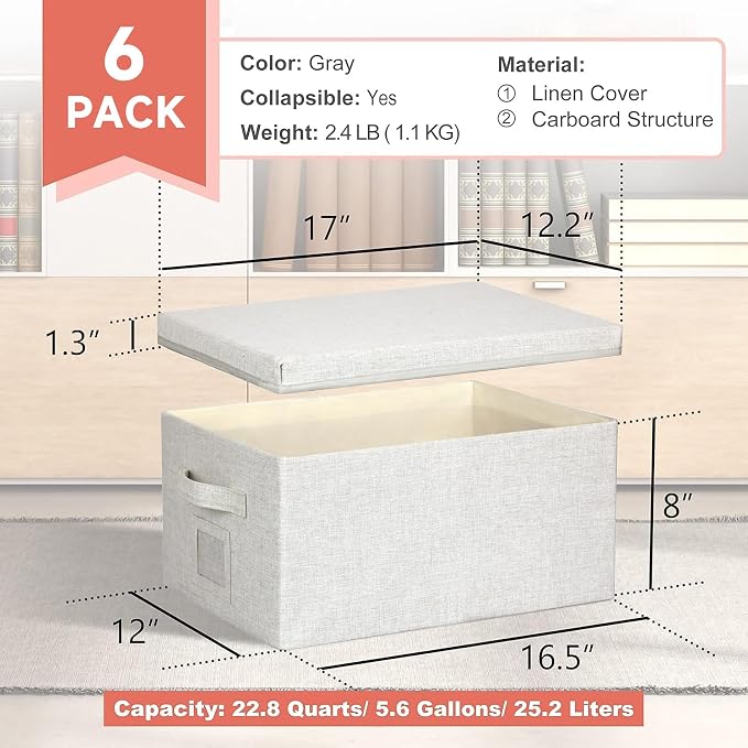 Large 17''x12'' Quart Collapsible Stackable Storage Bins - Image 2