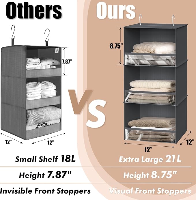 SIMPLE HOUSEWARE 3 Shelf Hanging Closet Organizer - Image 4