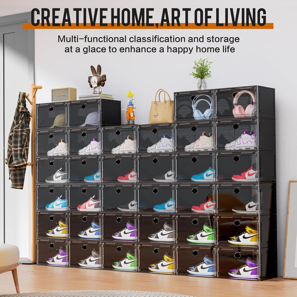 KEFA 1 PACK XL Shoe Storage Box Side Open Shoe Organizer