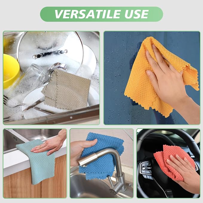 SINLAND Microfiber Dish Cloth for Washing Dishes Rags Best Kitchen Washcloth - Image 7