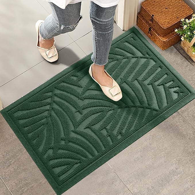Front Door Mat, Absorbent Resist Dirt Welcome Door Mat Indoor Outdoor, by HIYARD