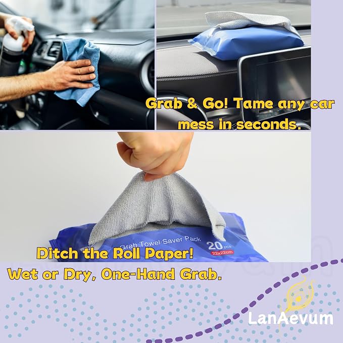 Microfiber Cleaning Cloths 60-Pack Microfiber Towels Pull-Out Packs 8.7x8.7 in - Image 5