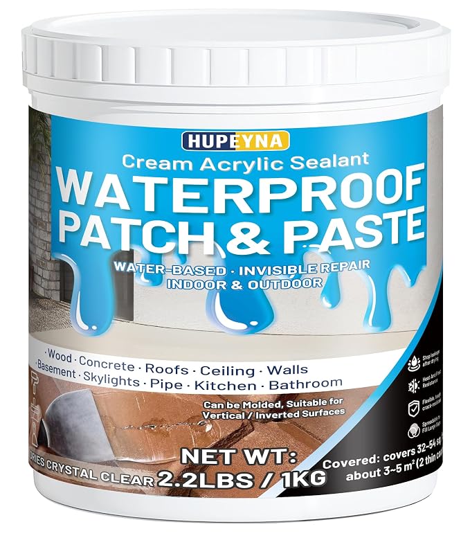 Waterproof Patch & Seal Rubberized Sealant Paste, 2.2lbs Anti-Leakage Clear by HUPEYNA