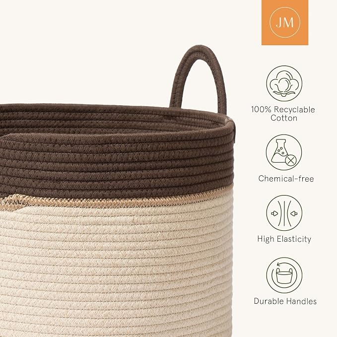 LA JOLIE MUSE Woven Basket Rope Storage Baskets - Image 5