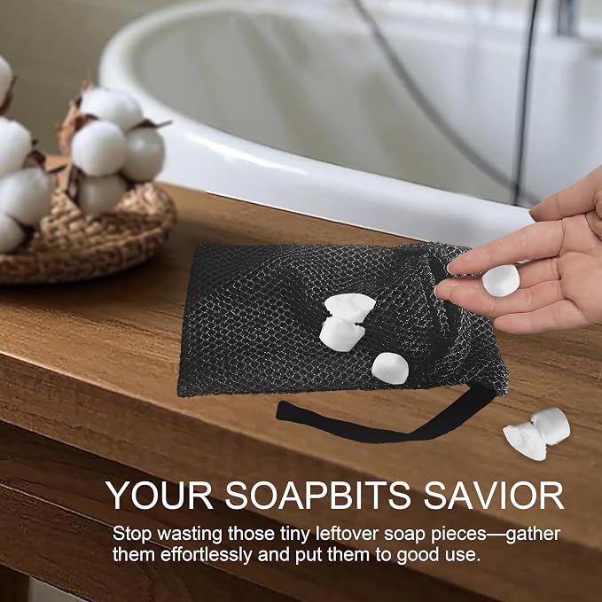 2 Pack Soap Bag Different Roughness Deep and Gentle, Bar Soap Pouch Saver Pocket - Image 4
