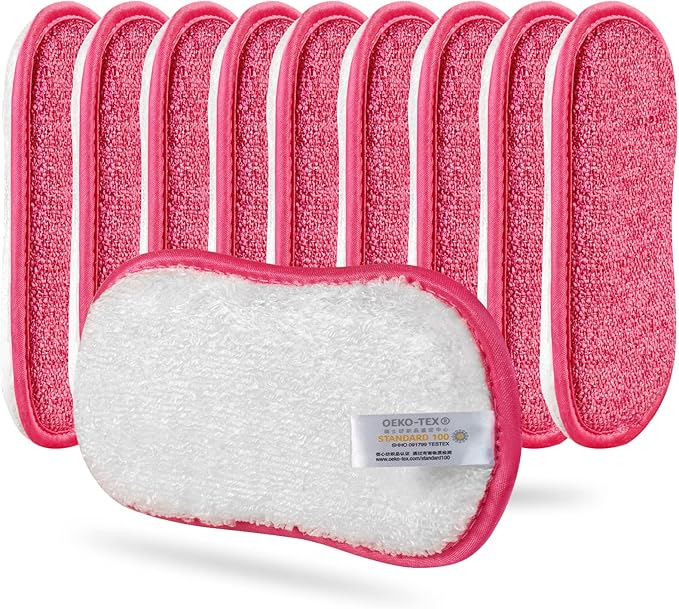 10 Pack Kitchen Dish Sponges Scrubber Non-Scratch Multi-Purpose Dishcloths by comfso