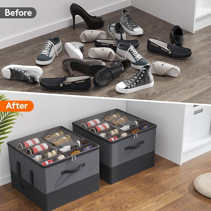 Lifewit Shoe Storage Organizer for Closet Fits 12-16 Pairs, Fabric Large Shoe - Image 7
