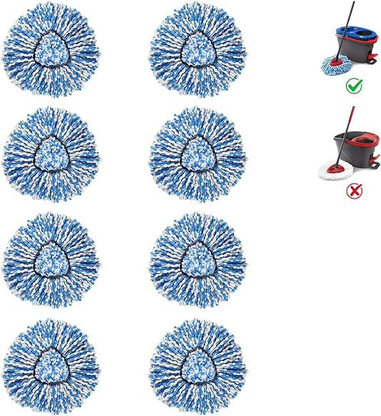 BonusLife 8-Pack Mop Head for O-Ceda RinseClean Spin Mop Refill 2-Tank System by BonusLifeInc
