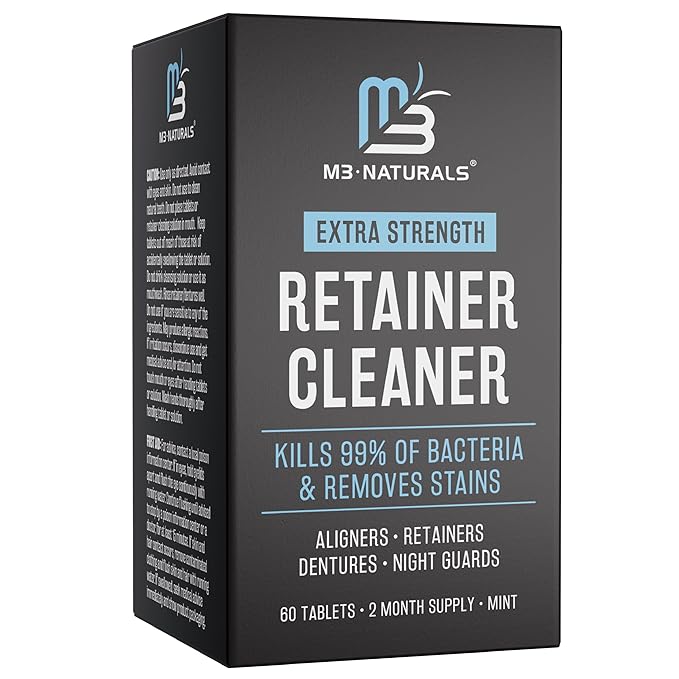 Retainer Cleanser Tablets Cleaner, Removes Odors Discoloration Stains and by M3Naturals