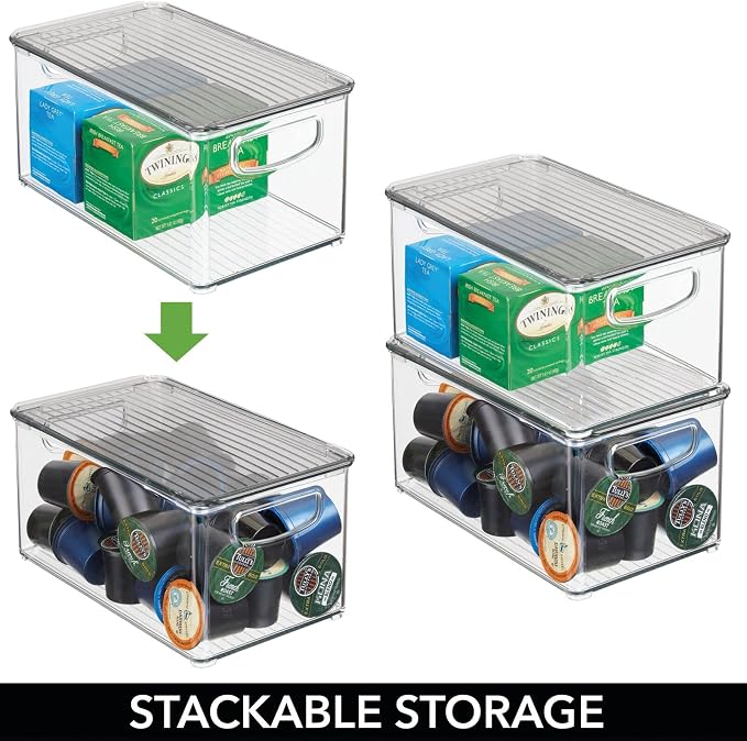 mDesign Plastic Deep Storage Bin Box Container - Image 7