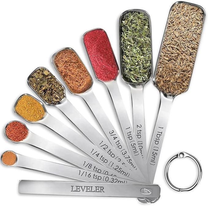 9 Pcs Measuring Spoons Set by YUNNKEEY
