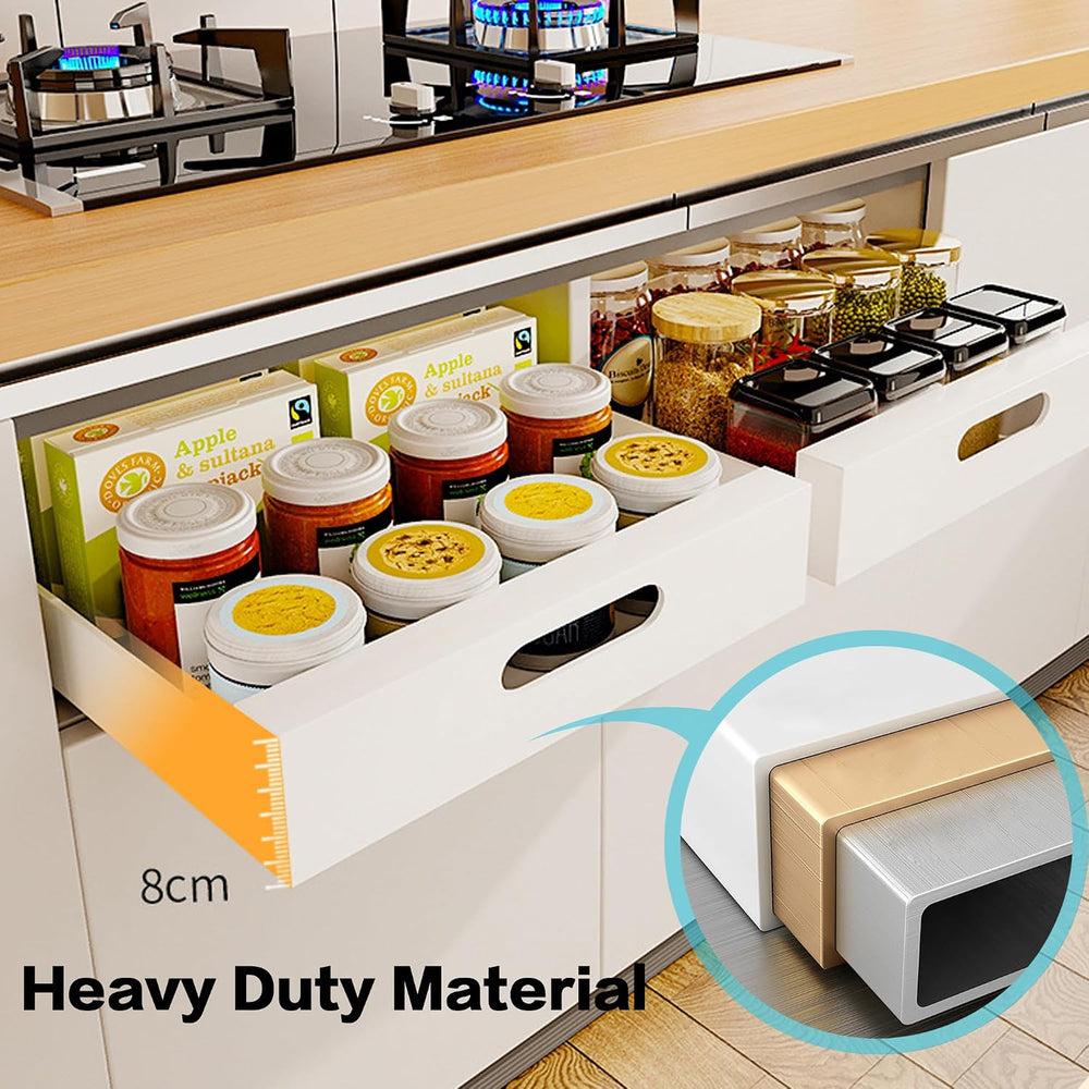 2 Pack Pull Out Cabinet Organizer Adhesive, 12" Wide,16.9" Deep Hea...