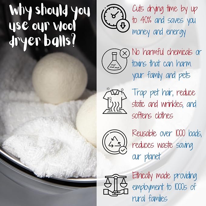 Wool Dryer Balls Organic Premium | Handcrafted Animal Collection A | 6 Balls XL - Image 3