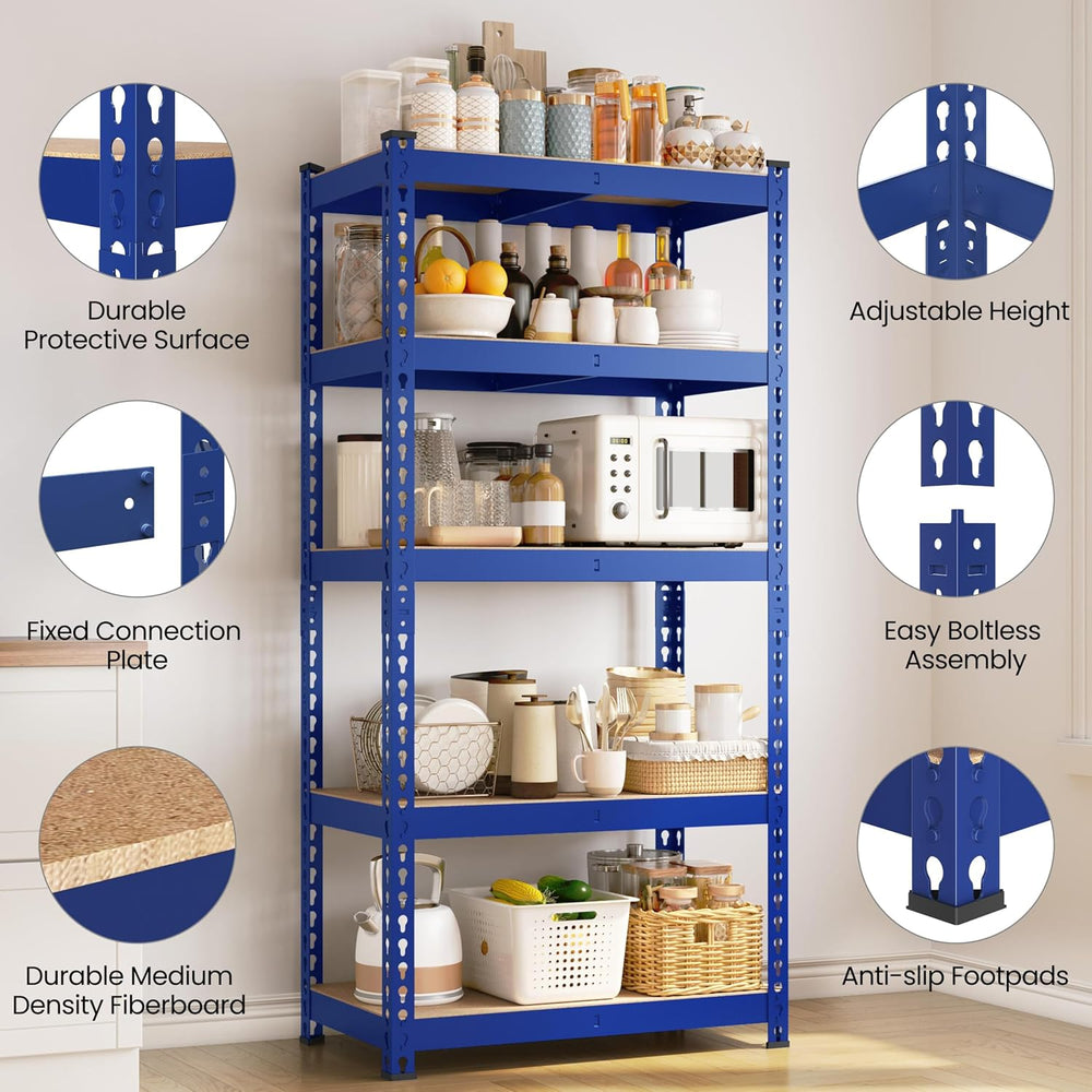 Yaheetech 5-Tier Heavy Duty Storage Shelves 28" W x 12" D x 60&quot...