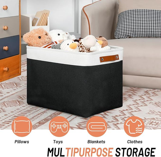 DULLEMELO Large Storage Baskets Fabric Storage Bins, Canvas Storage Basket - Image 2