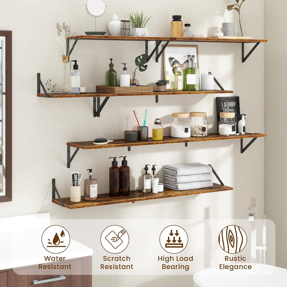 Acovy Floating Shelves for Wall Decor,24" Wx8 D Wall Mount Floating Book...