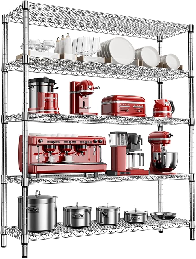 2200 Lbs 5 Tier Storage Rack Metal Wire Shelving Unit, Storage Standing Shelf by MEIGAOPLASTICANDMETALHKCOLIMITED