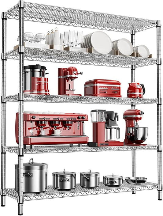 2200 Lbs 5 Tier Storage Rack Metal Wire Shelving Unit, Storage Standing Shelf by MEIGAOPLASTICANDMETALHKCOLIMITED