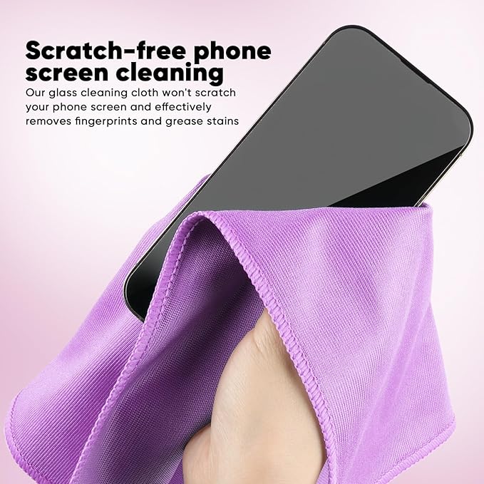 HOMEXCEL Microfiber Glass Cleaning Cloth 12 PK, Lint Free Streak Free, Reusable - Image 5