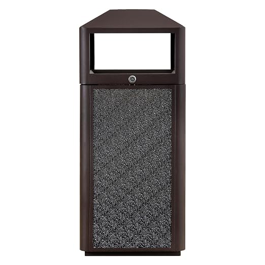 Square Waste Container with Dome Lid | Commercial Outdoor Garbage and Trash by RIGMEC