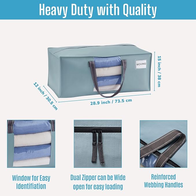 VENO 2 Pack Moving Bags for College, Heavy-Duty Storage Totes, Moving Boxes and - Image 3