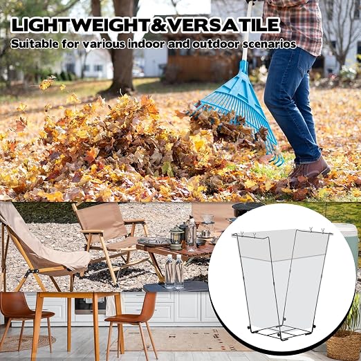 2 pcs Metal Trash Bag Holder, Outdoor Metal Leaf Bag Holder Stand, Garbage Bag - Image 3