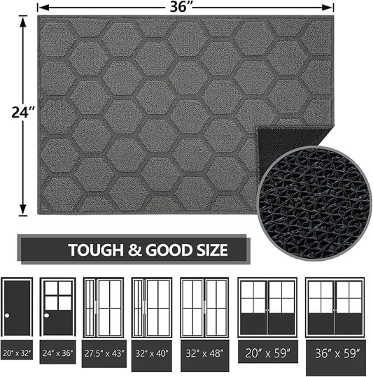 FONEYI Indoor Door Mat, Entrance Rug 24" x 36" Non-Slip Rubber Backing - Image 2