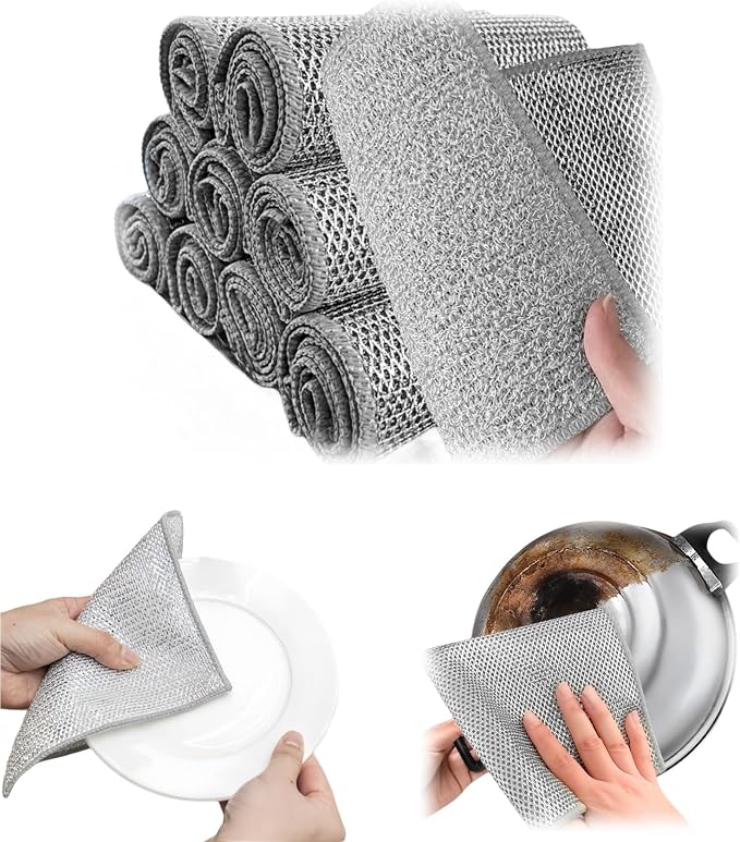 Stainless Steel Scrubber and Cleaning Rags - Image 3