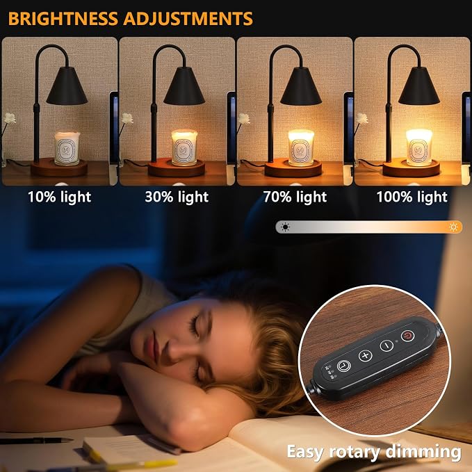 Black Candle Warmer Lamp with Timer and Dimmer, Mother's Day/Birthday/Christmas - Image 6