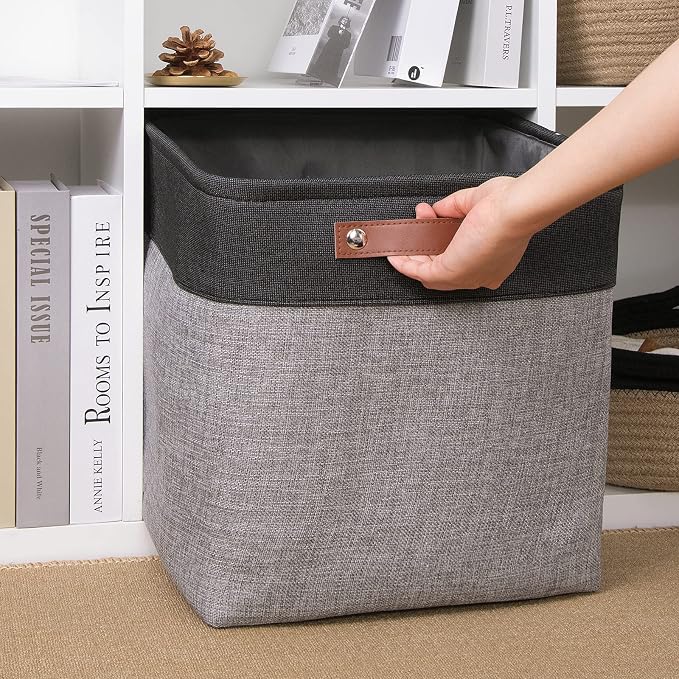 DULLEMELO Cube Basket for Storage, Collapsible Fabric Cube for Organizing - Image 5