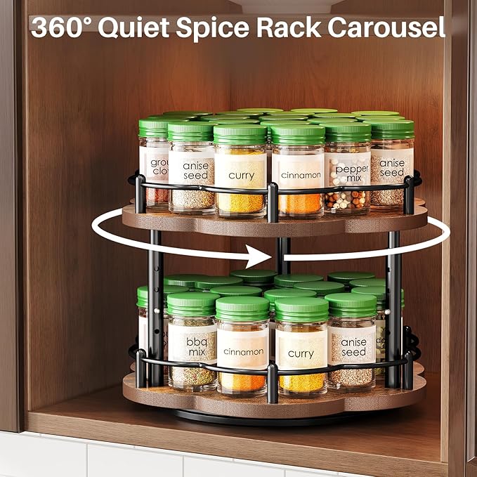 Lazy Susan Spice Rack Organization - Image 3