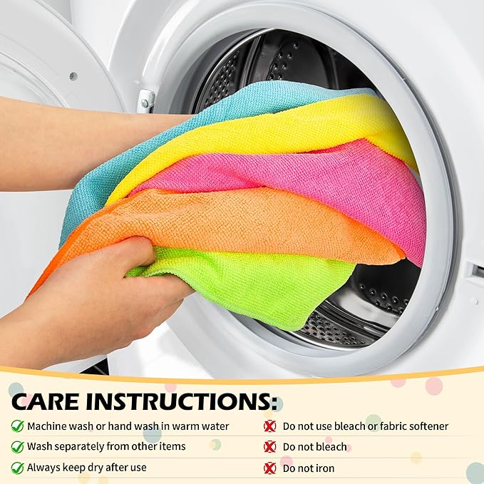 FIXSMITH Microfiber Cleaning Cloth, 20 Pack Cleaning Rags, Cleaning Towels - Image 8