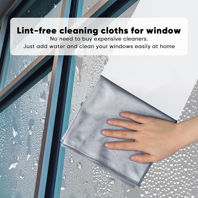 HOMEXCEL Microfiber Glass Cleaning Cloth 12 PK, Lint Free Streak Free, Reusable - Image 2
