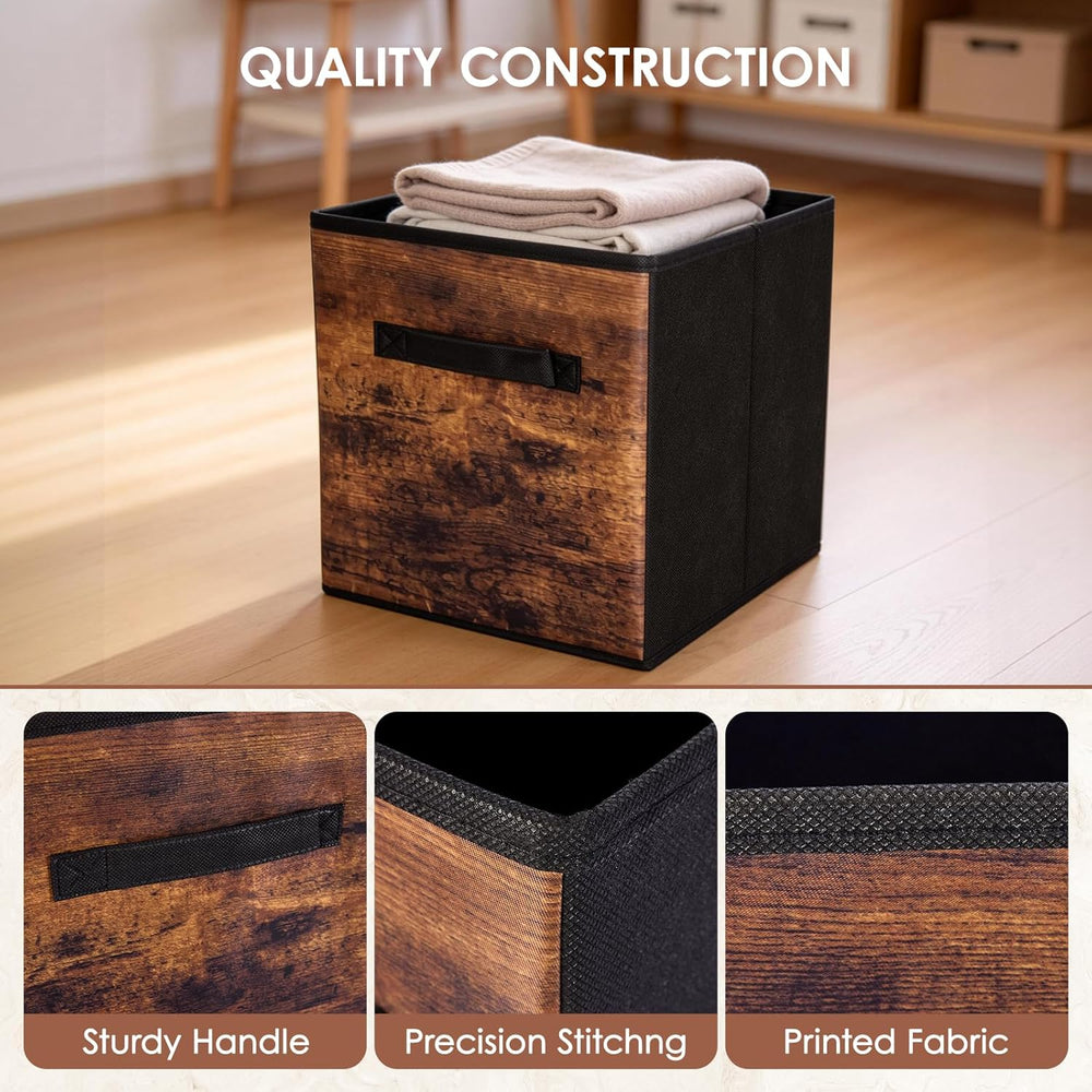 13 Inch Fabric Storage Cubes, 8 Pack Foldable Storage Bins with Handle, Fabri...