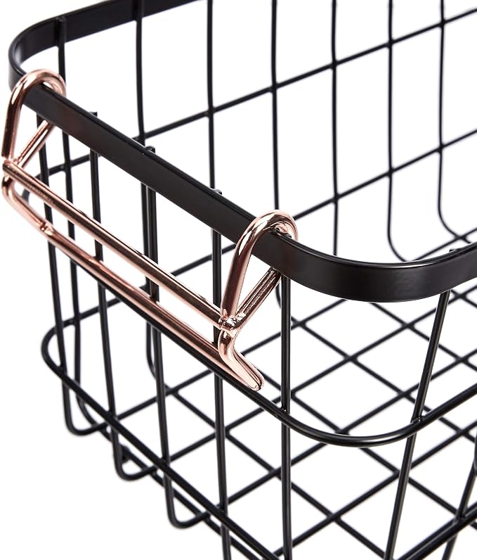 Amazon Basics Stackable Metal Wire Rectangular Storage Basket Set - Image 6