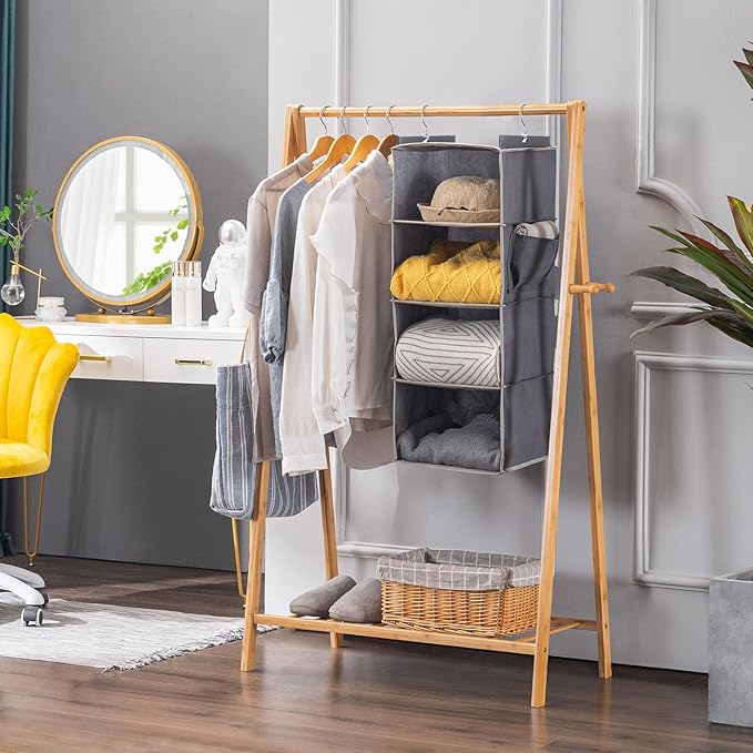 YOUDENOVA Hanging Closet Organizer, 4-Shelf Closet Hanging Storage Shelves - Image 6