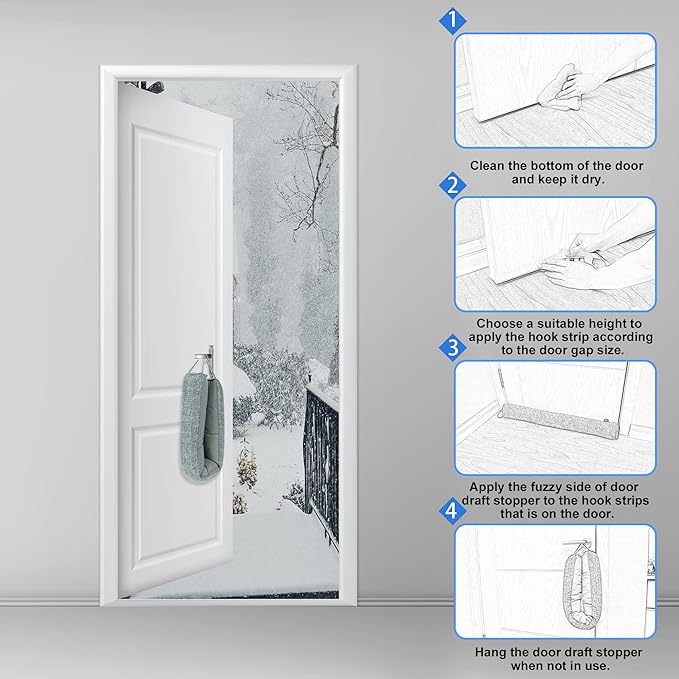 NABOWAN 32" Weighted Under Door Draft Stopper -Triangular Door Draft Blocker - Image 6