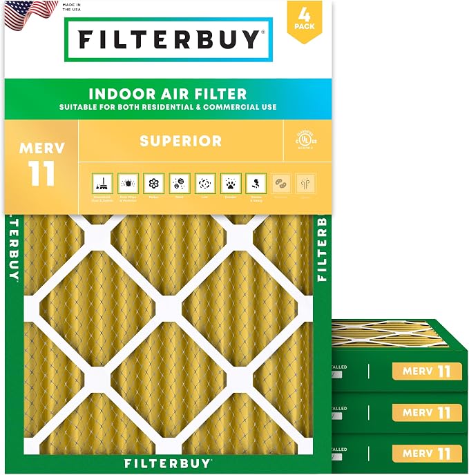 Filterbuy 15x20x2 Air Filter MERV 11 Allergen Defense Replacement, by Filterbuy