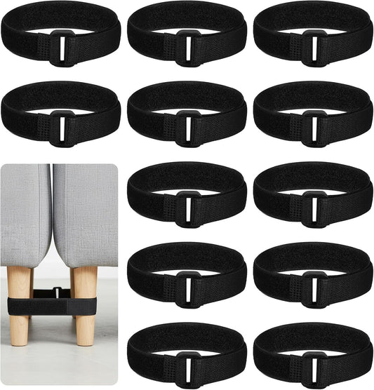 12 Pcs Sectional Sofa Strap for Couches, Heavy Duty Nylon Couch Connectors with Anti-Slip Grip, No Tools Needed to Lock Sliding Sofa Sections & Prevent Gaps