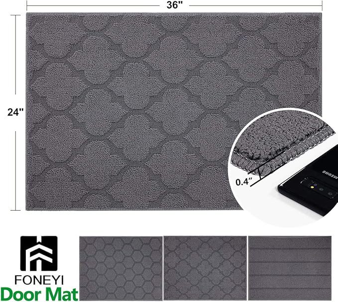FONEYI Indoor Door Mat, Entrance Rug 24" x 36" Non-Slip Rubber Backing - Image 2