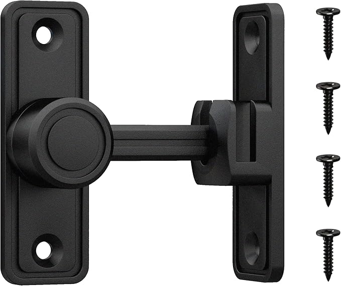 Barn Door Privacy Latch, 90°/180° Swing Slide Lock, Zinc-Alloy, Adhesive or by RETRIN