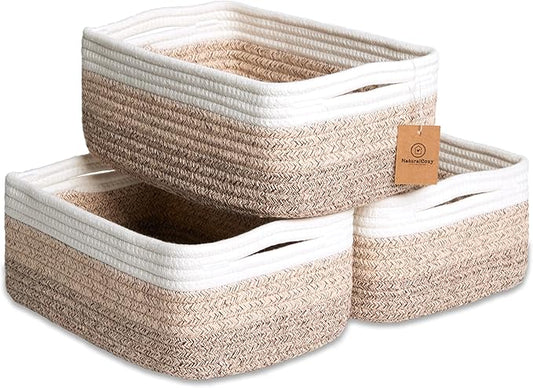 NaturalCozy 11.8"x8"x4.5” Storage Baskets by NaturalCozy