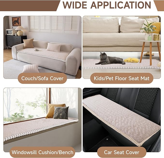 OTOB Couch Covers for Sofa Pet Friendly, Washable & Non Slip Fuzzy Dog Couch - Image 2