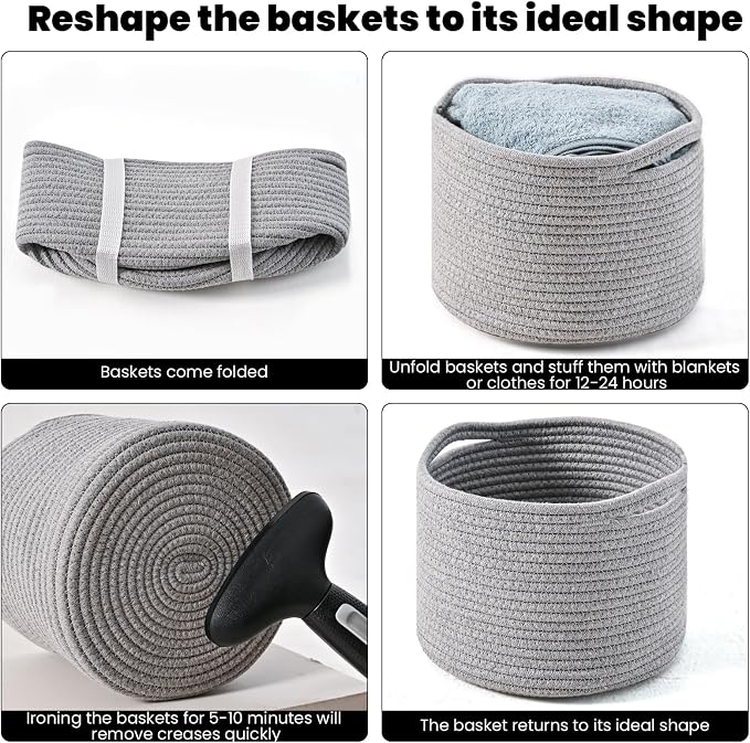 Small Storage Baskets for Organizing, Organizer Baskets for Shelves, Small - Image 7