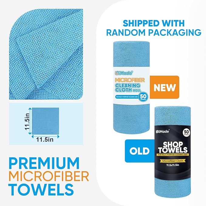 Microfiber Cleaning Cloth, 50 Sheets Shop Towels Commercial Grade Washcloths - Image 3