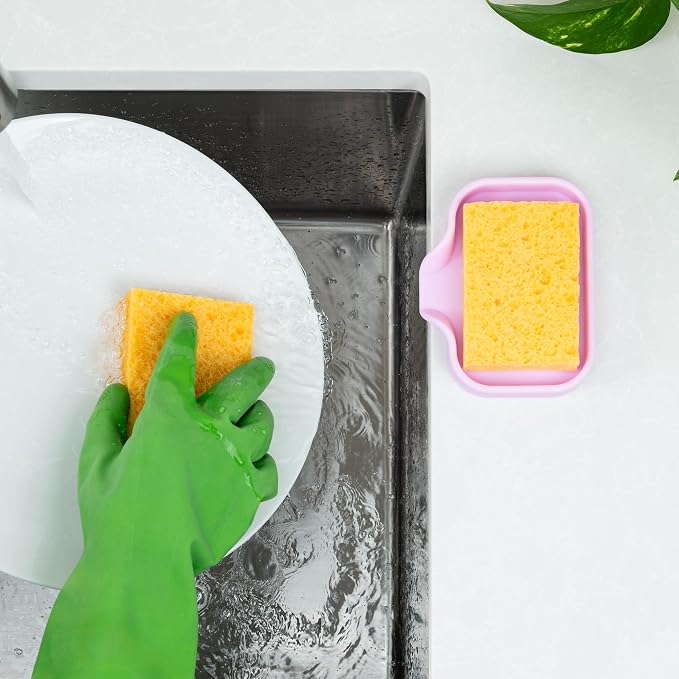 Zulay Kitchen Small Silicone Sponge Holder – Space-Saving Sink Organizer Tray - Image 2