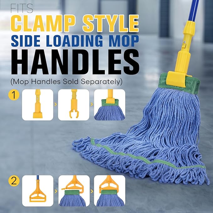Matthew Cleaning Commercial Mop Head Replacement, 5 Inch Wide Headband - Image 4