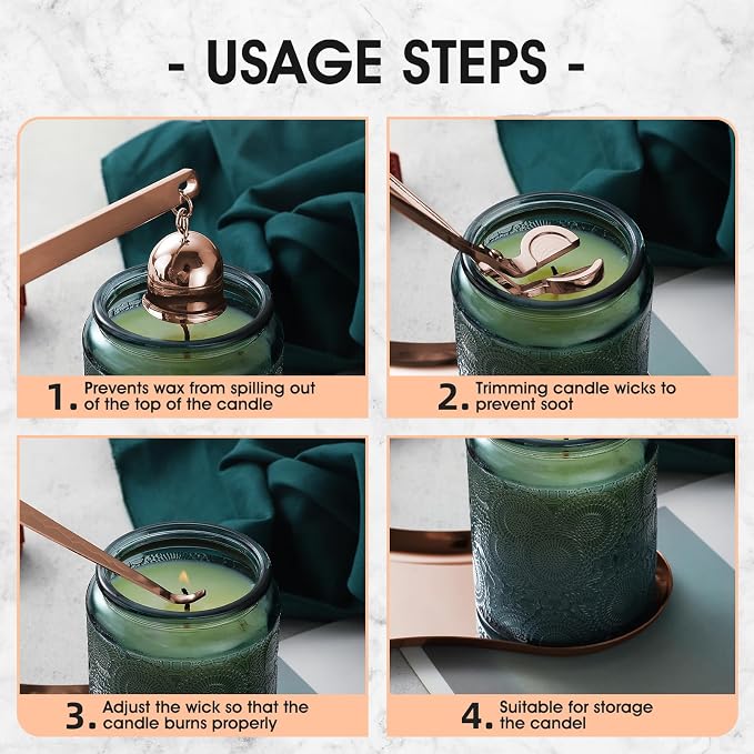 PATOISE 4 in 1 Candle Accessory Set, Candle Wick Trimmer Cutter Mini, Candle - Image 7