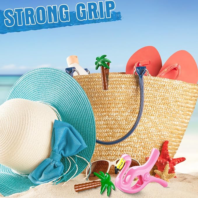 4 Pieces Beach Towel Clip Jumbo Size Chair Clips Towel Holder Clothes Pegs - Image 6
